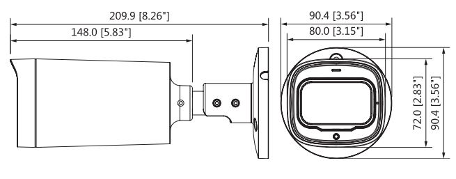 wymiary kamery HAC-HFW1200R-Z-IRE6